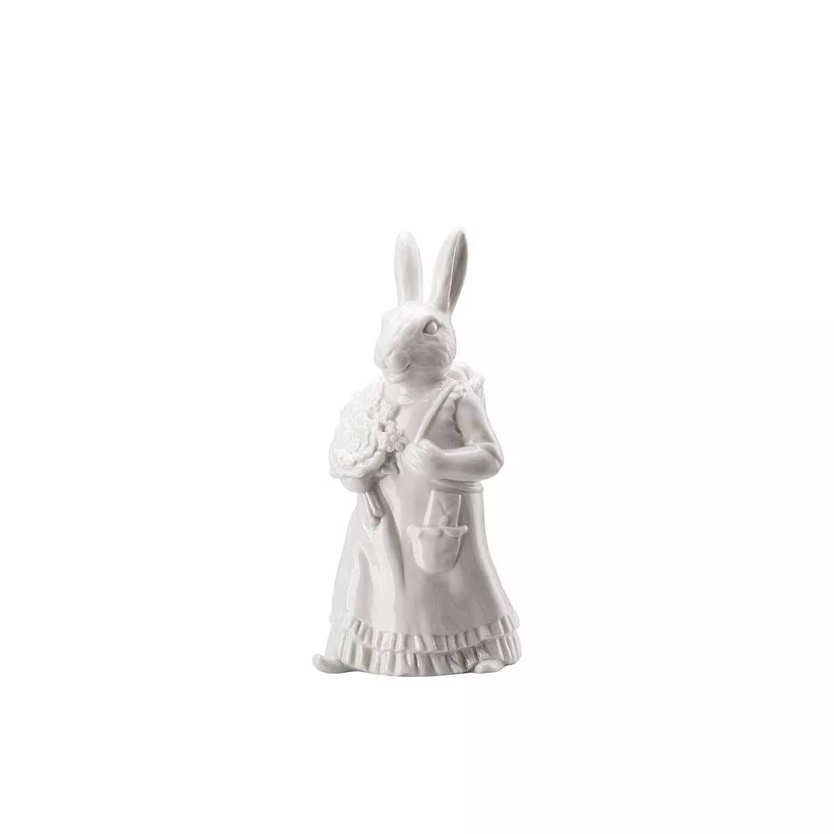 Статуетка великодня «Леді кролик з кошиком» біла Hutschenreuther Hasenfiguren Weiss, висота 13,5 см (02350-800001-88840) - Фото nav 1