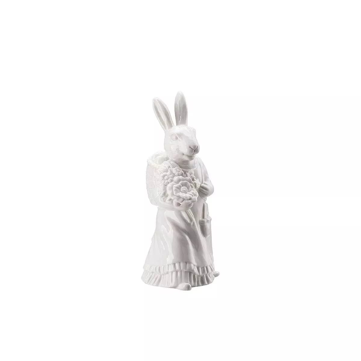 Статуетка великодня «Леді кролик з кошиком» біла Hutschenreuther Hasenfiguren Weiss, висота 13,5 см (02350-800001-88840) - Фото nav 3