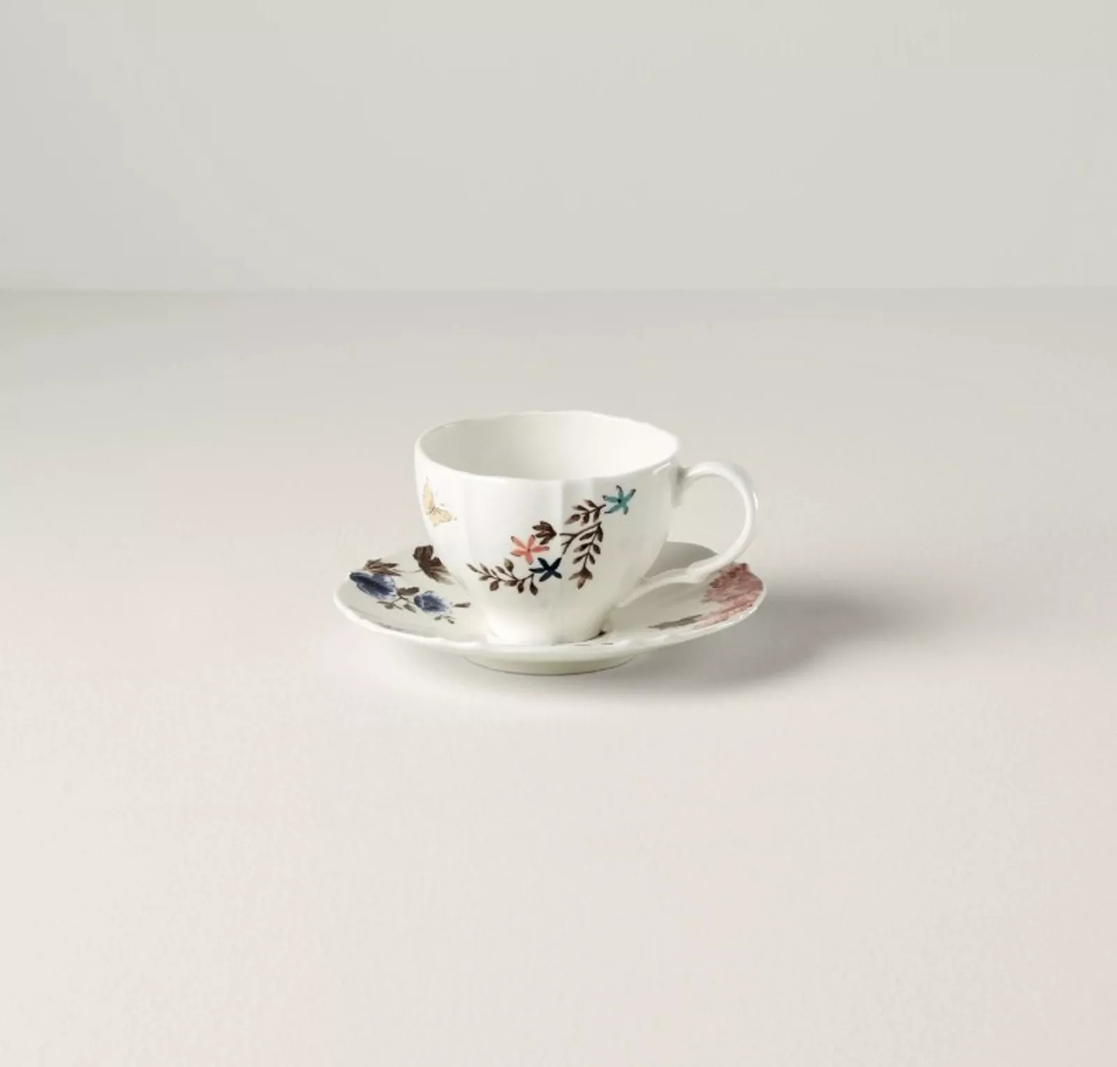 Чашка із блюдцем Lenox Sprig & Vine White, об'єм 0,207 л (890727) - Фото nav 3