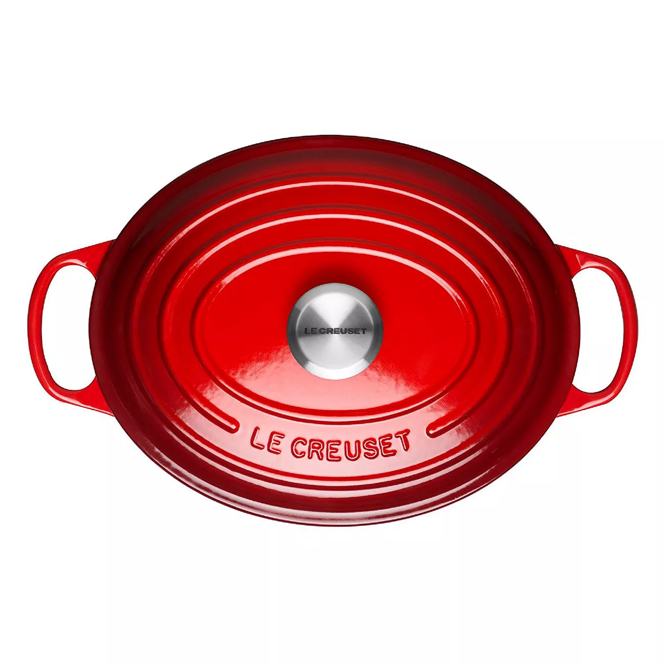 Каструля овальна чавунна з кришкою Le Creuset Cast Iron Cherry Red, об'єм 4,7 л, діаметр 29 см (21178290602430) - Фото nav 2