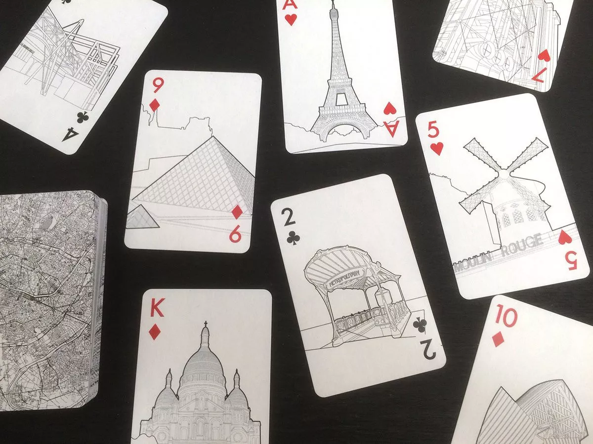 Колода гральних карт Paris 5,9 x 2,1 x 9,1 см Skyline Chess Playing Cards Paris (SKU019) - Фото nav 3