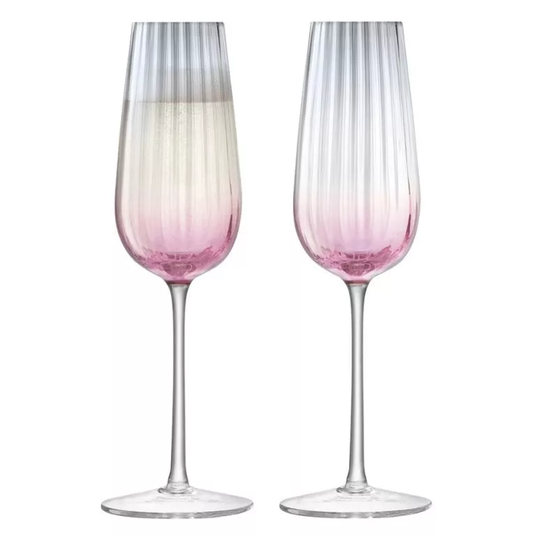 Набір келихів для шампанського LSA Dusk Pink/Grey, об'єм 0,25 л, 2 шт (G1332-09-152) - Фото nav 1