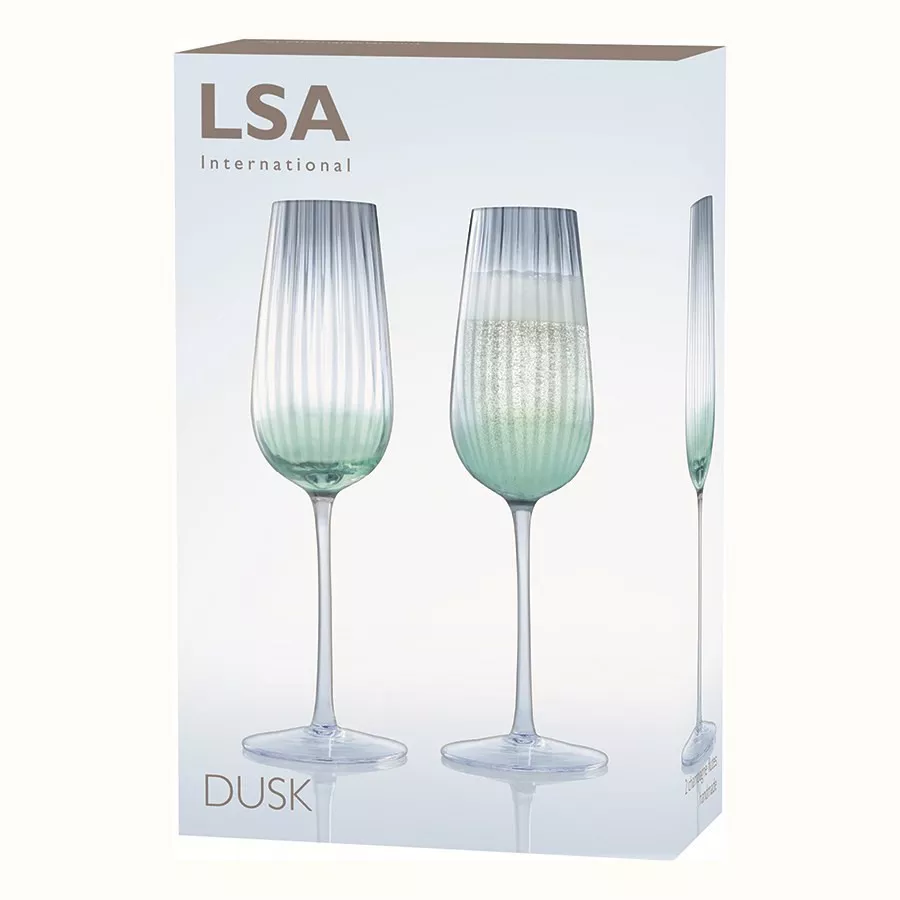 Набір келихів для шампанського LSA Dusk Green/Grey, об'єм 0,25 л, 2 шт (G1332-09-151) - Фото nav 5