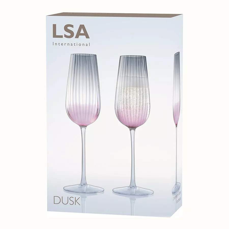 Набір келихів для шампанського LSA Dusk Pink/Grey, об'єм 0,25 л, 2 шт (G1332-09-152) - Фото nav 4