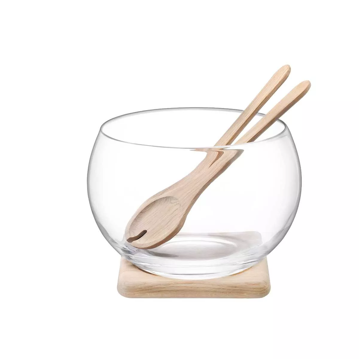 Салатник з ложками на підставці LSA Glass-Handmade, діаметр 27 см, 4 предмети (G1460-18-991) - Фото nav 1