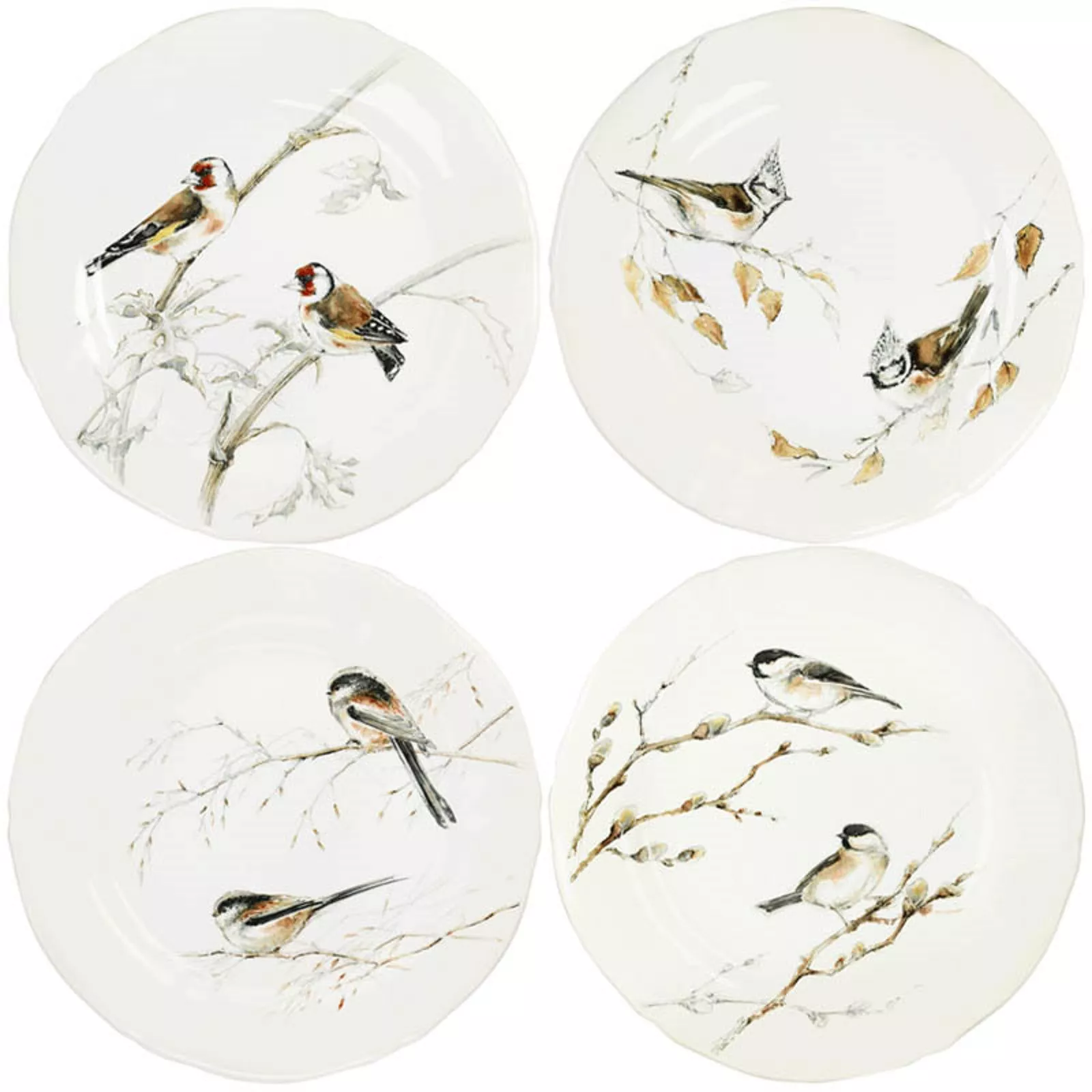 Набір десертних тарілок Gien Les Oiseaux De La Foret, діаметр 23,2 см, 4 шт (1854B4AD26) - Фото nav 1