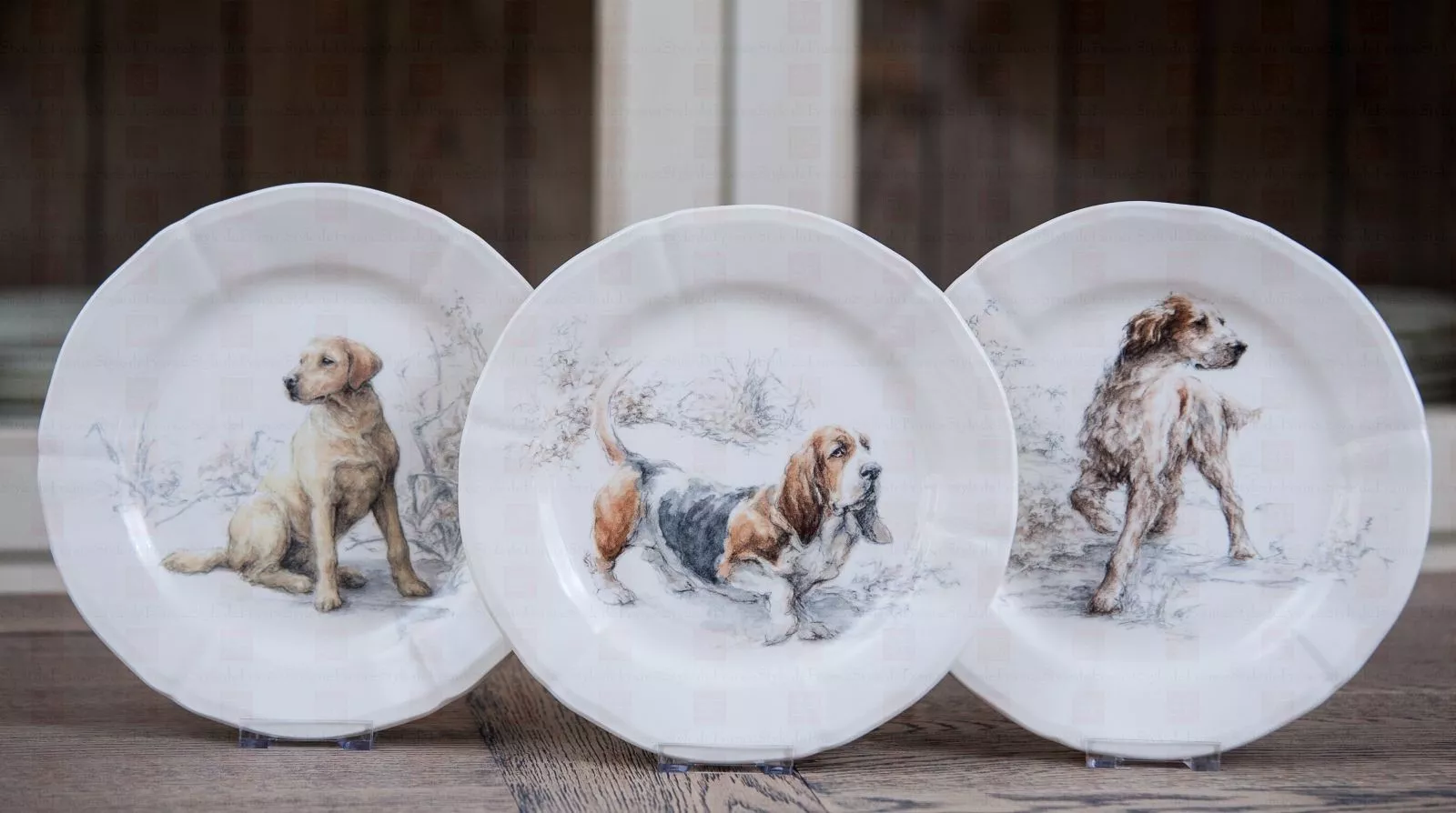 Набір десертних тарілок Gien Sologne Dog, діаметр 23,2 см, 6 шт (1631B6CD26) - Фото nav 4
